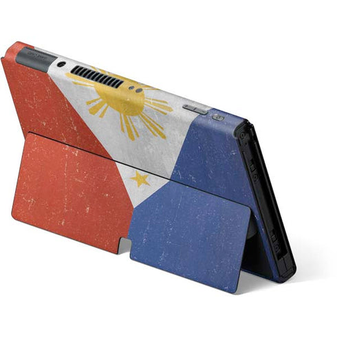 Philippines Flag Distressed Nintendo Switch OLED (2021) Skin